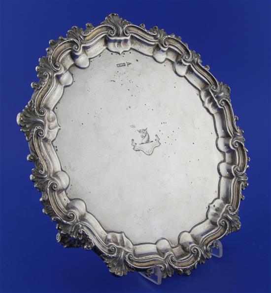 An Edwardian silver salver by Walker & Hall, 26.5 oz.